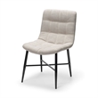 Mercana Barrow I Cream Fabric Wrap Black Metal Frame Dining Chair (Set of 2)