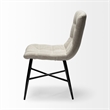 Mercana Barrow I Cream Fabric Wrap Black Metal Frame Dining Chair (Set of 2)