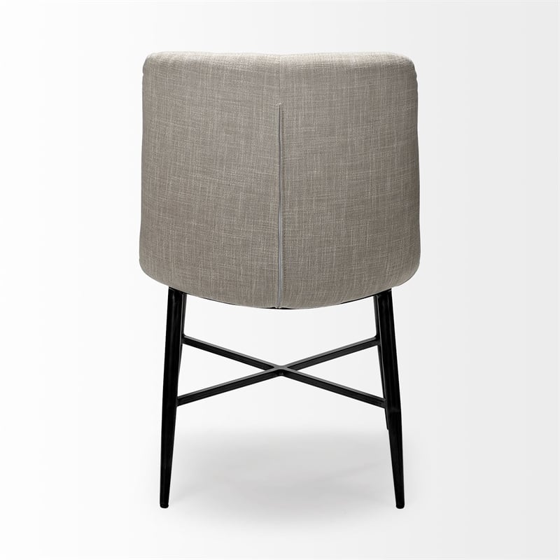 Mercana Barrow I Cream Fabric Wrap Black Metal Frame Dining Chair (Set of 2)