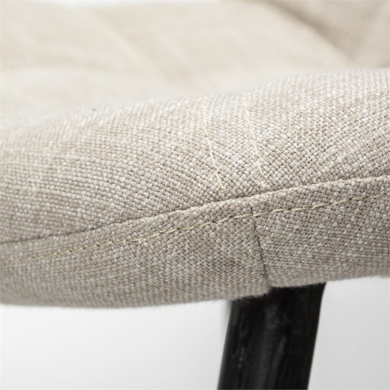 Mercana Barrow I Cream Fabric Wrap Black Metal Frame Dining Chair (Set of 2)