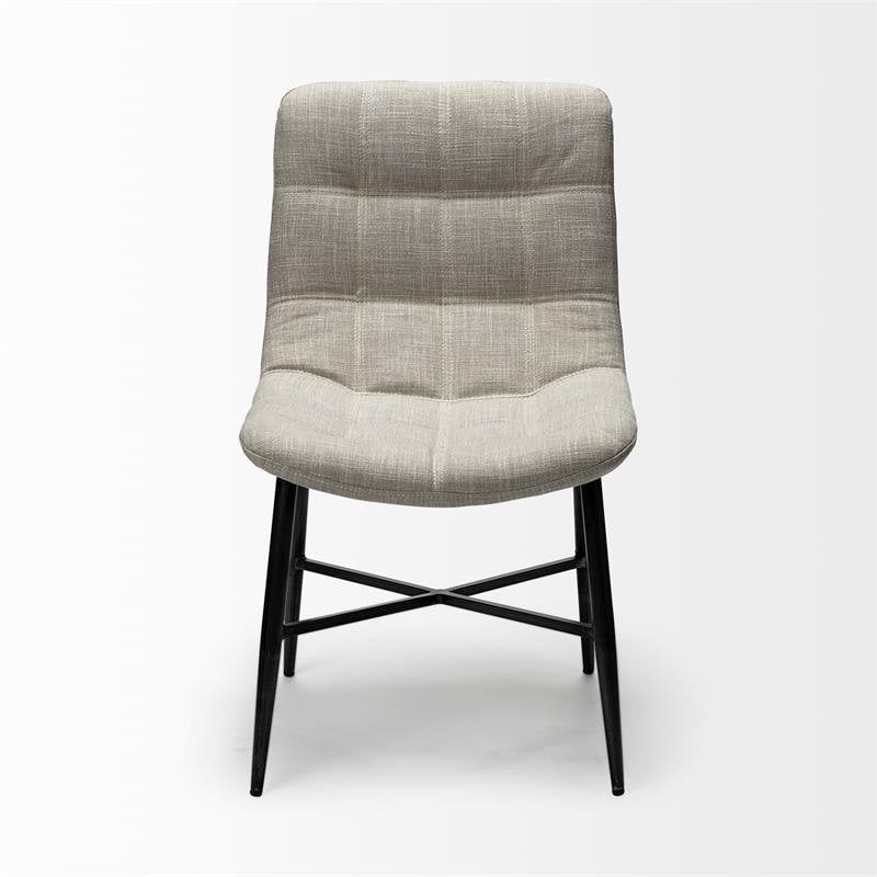 Mercana Barrow I Cream Fabric Wrap Black Metal Frame Dining Chair (Set of 2)