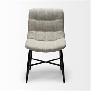 Mercana Barrow I Cream Fabric Wrap Black Metal Frame Dining Chair (Set of 2)