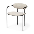 Mercana Parker I White Fabric Seat Black Iron Frame Dining Chair (Set of 2)
