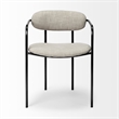 Mercana Parker I White Fabric Seat Black Iron Frame Dining Chair (Set of 2)