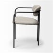 Mercana Parker I White Fabric Seat Black Iron Frame Dining Chair (Set of 2)
