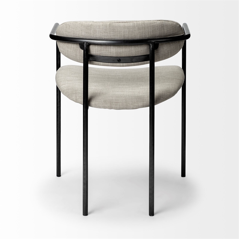 Mercana Parker I White Fabric Seat Black Iron Frame Dining Chair (Set of 2)