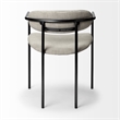 Mercana Parker I White Fabric Seat Black Iron Frame Dining Chair (Set of 2)