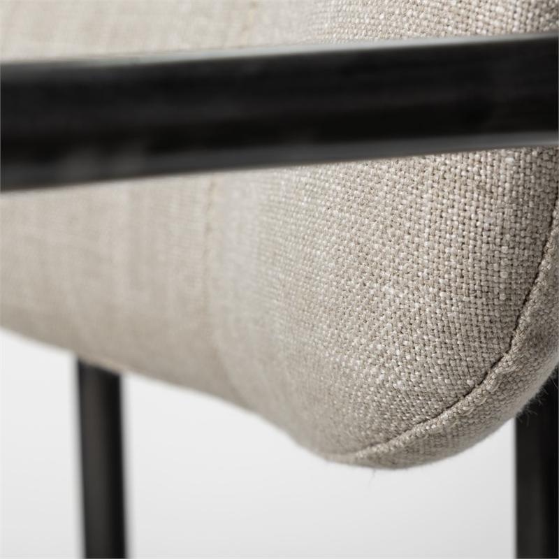 Mercana Parker I White Fabric Seat Black Iron Frame Dining Chair (Set of 2)