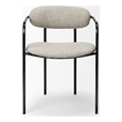 Mercana Parker I White Fabric Seat Black Iron Frame Dining Chair (Set of 2)