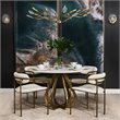 Mercana Parker I Fabric Seat Dining Chair in Cream and Gold (Set of 2)