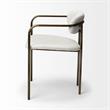 Mercana Parker I Fabric Seat Dining Chair in Cream and Gold (Set of 2)