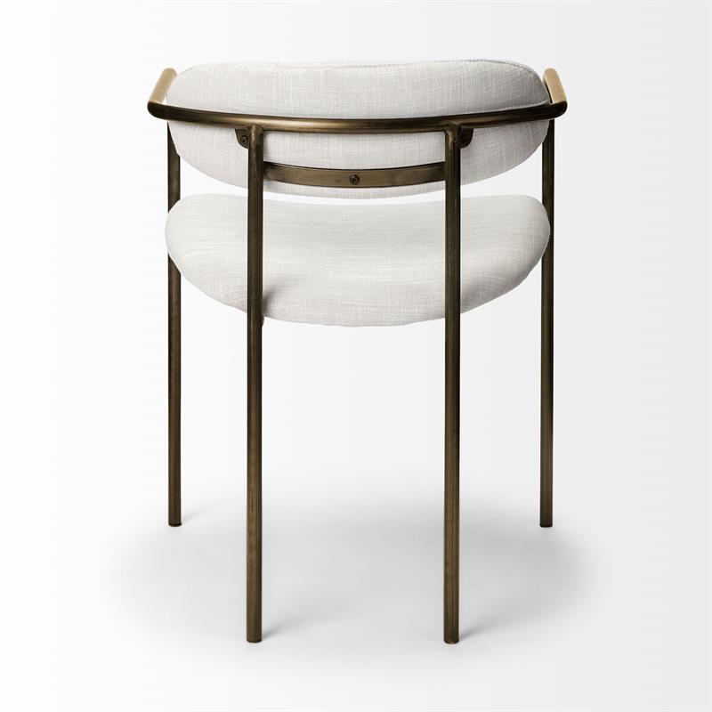 Mercana Parker I Fabric Seat Dining Chair in Cream and Gold (Set of 2)