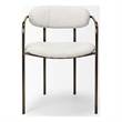 Mercana Parker I Fabric Seat Dining Chair in Cream and Gold (Set of 2)