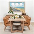 Mercana Niles Brown Faux Leather Seat W/ Wooden Legs Wingback Dining Chair