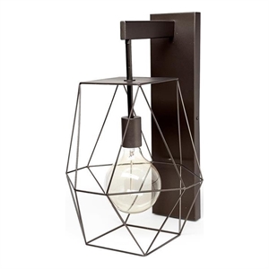 mercana cordova 12x19 gray metal hanging bulb caged wall sconce