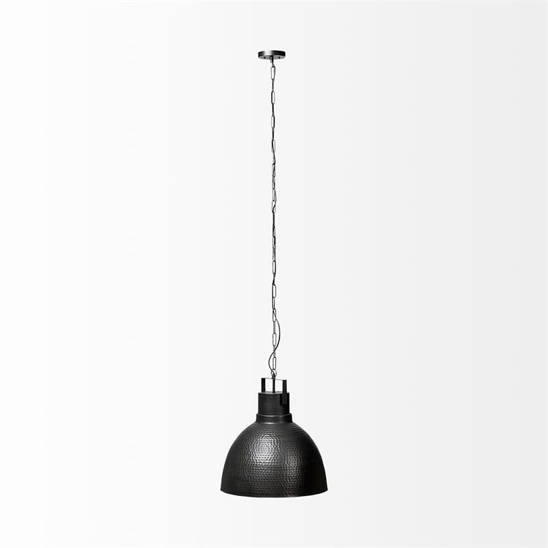 Mercana Minerva 19x22 Metallic Gray Hammered Detail Pendant Light