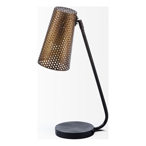Mercana Wesley II (22.4&quotH) Gold/Black Perforated Metal Shade Table Lamp