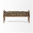 Mercana Fullerton II 57x27.3 Jute Patterned Top & Brown/Grey Wood Base Bench
