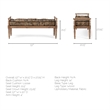 Mercana Fullerton II 57x27.3 Jute Patterned Top & Brown/Grey Wood Base Bench
