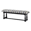 Mercana Denison II 56x19 Black Wood Base Woven-Leather Cushion Top Accent Bench