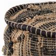Mercana Riley Tan Jute Popcorn Stich Cylindrical Wool Pouf