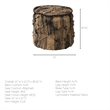 Mercana Riley Tan Jute Popcorn Stich Cylindrical Wool Pouf