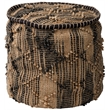 Mercana Riley Tan Jute Popcorn Stich Cylindrical Wool Pouf