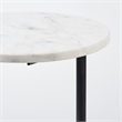 Mercana Ballatine II 15 x 27 Round Top White Marble & Black Iron Base Table
