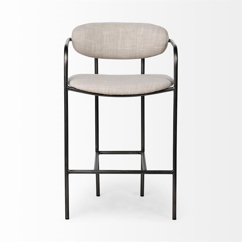 Mercana Parker Counter Stool in Matte Black and Beige