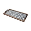 Mercana Fantuz Brown Wood Metal and Glass Serving Tray