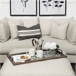 Mercana Fantuz Brown Wood Metal and Glass Serving Tray