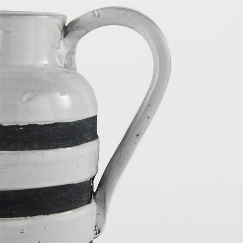 Mercana Harmon I Small White/Charcoal Ceramic Jug