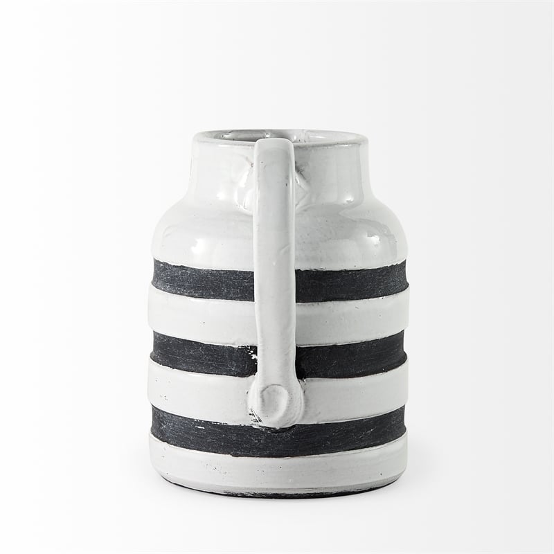 Mercana Harmon I Small White/Charcoal Ceramic Jug