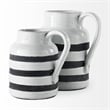 Mercana Harmon I Small White/Charcoal Ceramic Jug