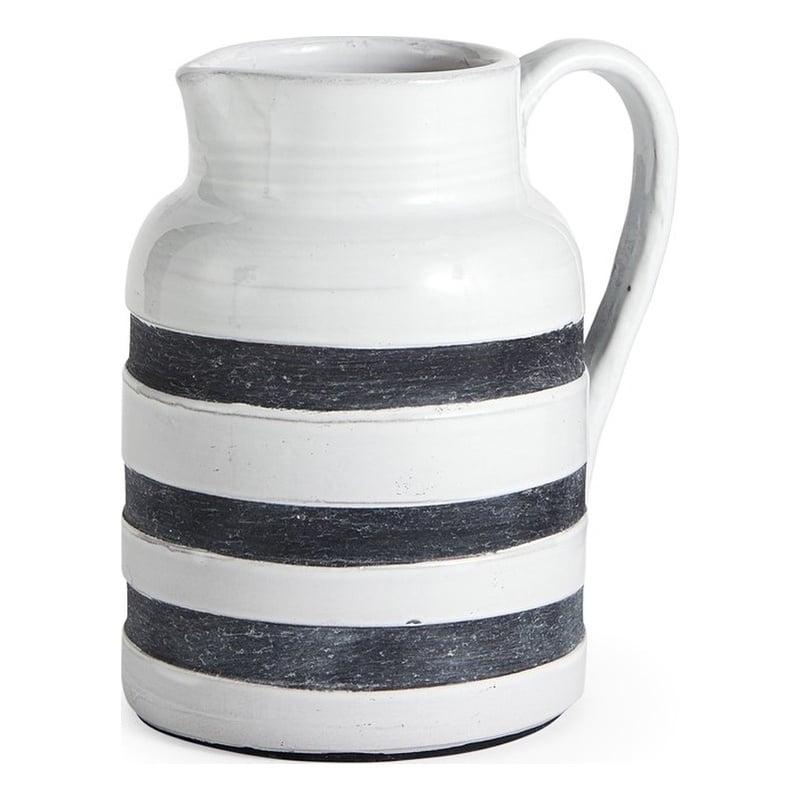 Mercana Harmon II  Large White/Charcoal Ceramic Jug