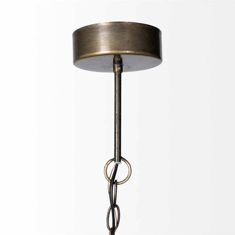 Mercana Furniture Tahla 14x 14.5 Gold Toned Metal Cage Pendant Light