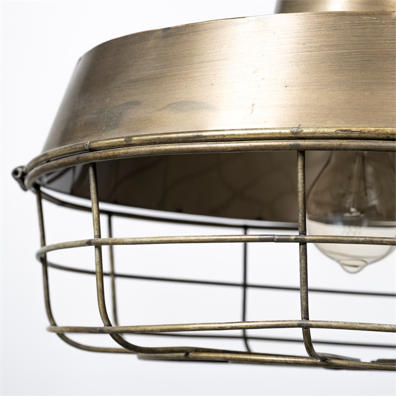 Mercana Furniture Tahla 14x 14.5 Gold Toned Metal Cage Pendant Light