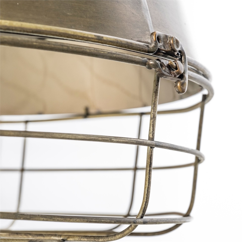 Mercana Furniture Tahla 14x 14.5 Gold Toned Metal Cage Pendant Light