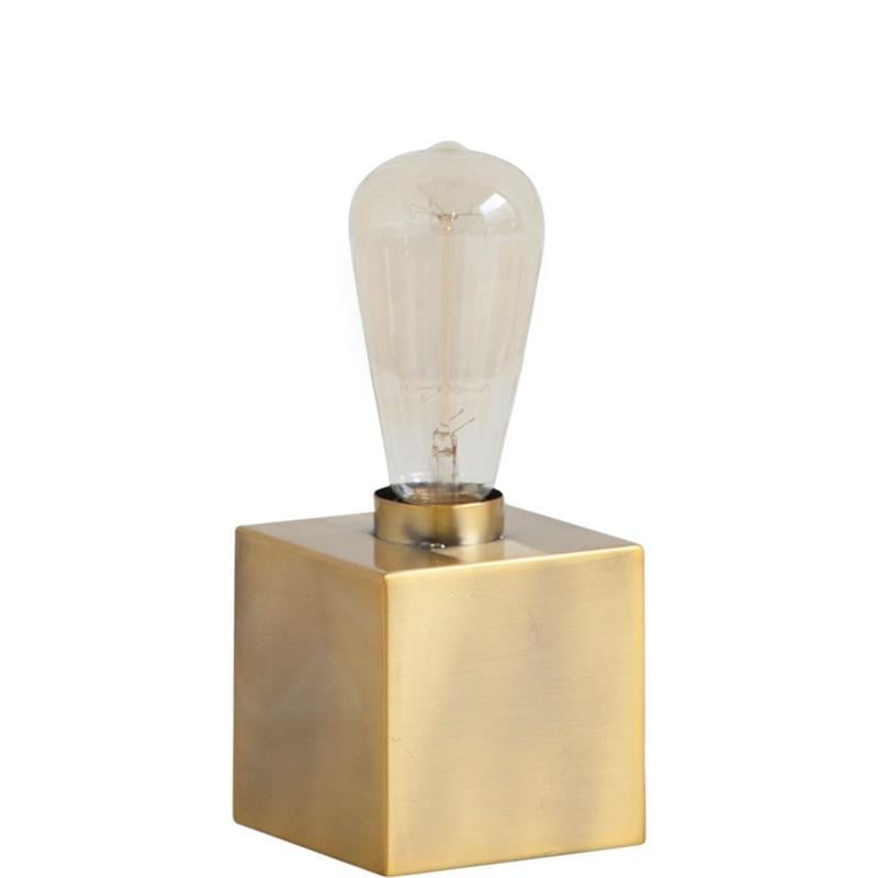 mercana visio iii 4.5&quoth gold tone square metal base exposed-bulb table lamp