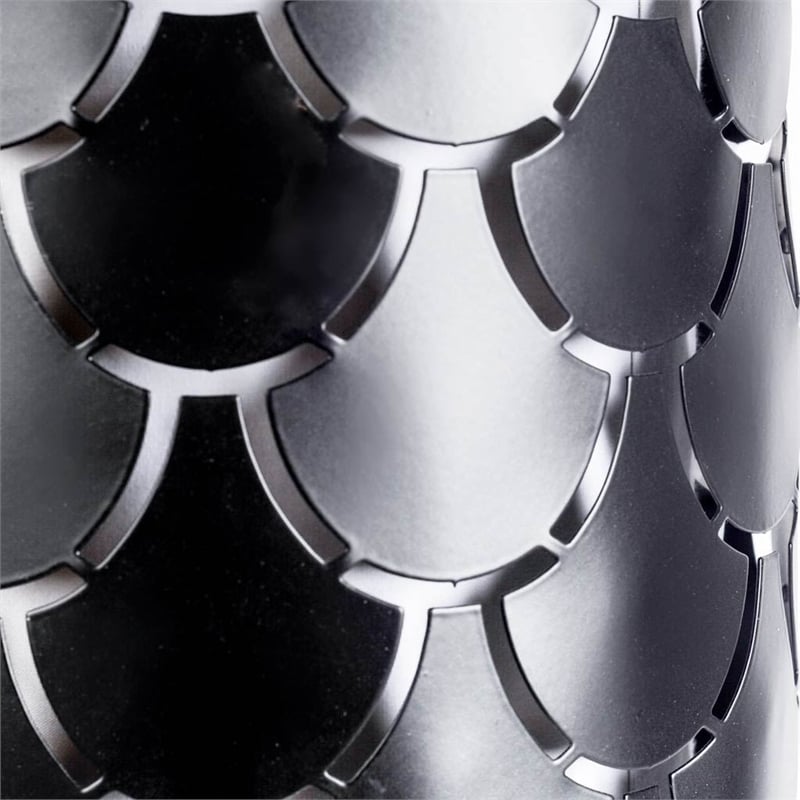 Mercana Brasseur III 10.5x22 Black Toned Metal Fish Scale Wall Sconce
