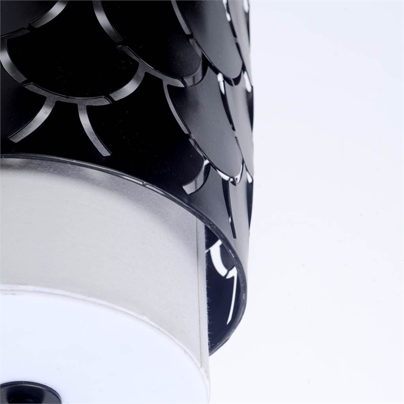 Mercana Brasseur III 10.5x22 Black Toned Metal Fish Scale Wall Sconce