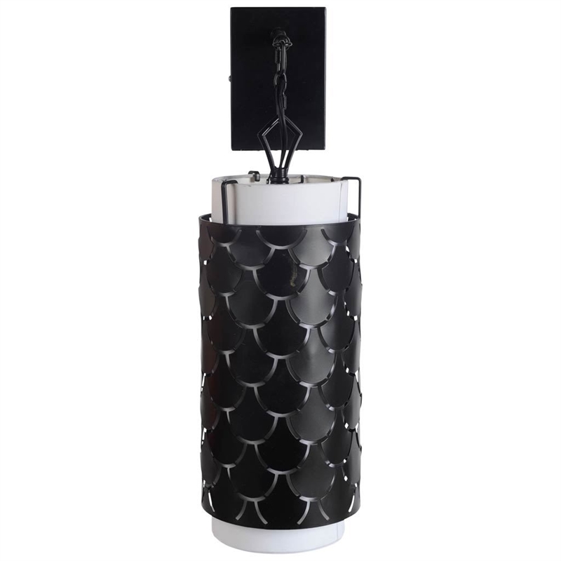 Mercana Brasseur III 10.5x22 Black Toned Metal Fish Scale Wall Sconce