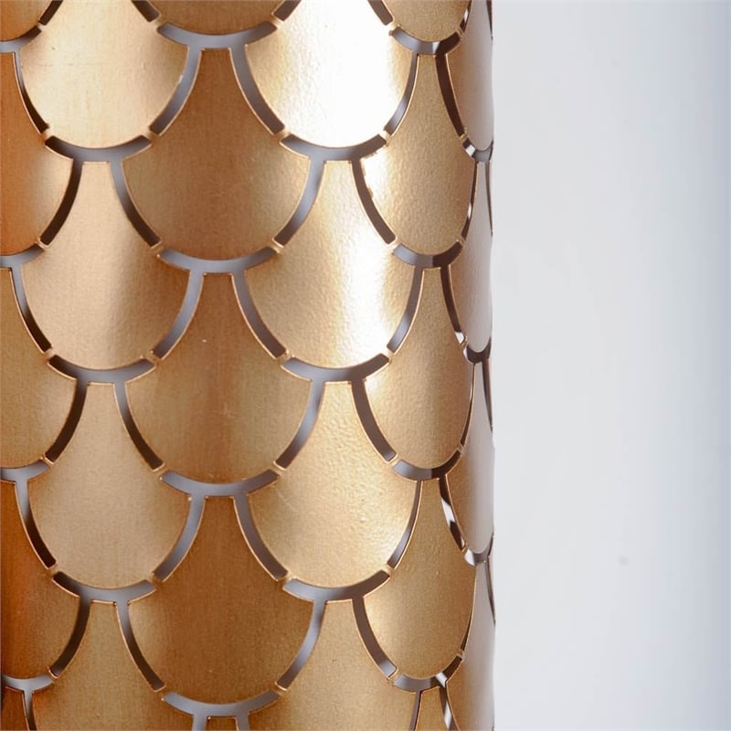Mercana Brasseur IV 10.5x22 Gold Toned Metal Fish Scale Wall Sconce