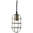 Mercana Hines I 4x8 Antiqued-Brass Metal Cage Pendant Light