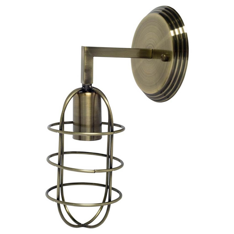 Mercana Furniture Hines II 6x14 Bronze Toned Metal Bulb Cage Wall Sconce