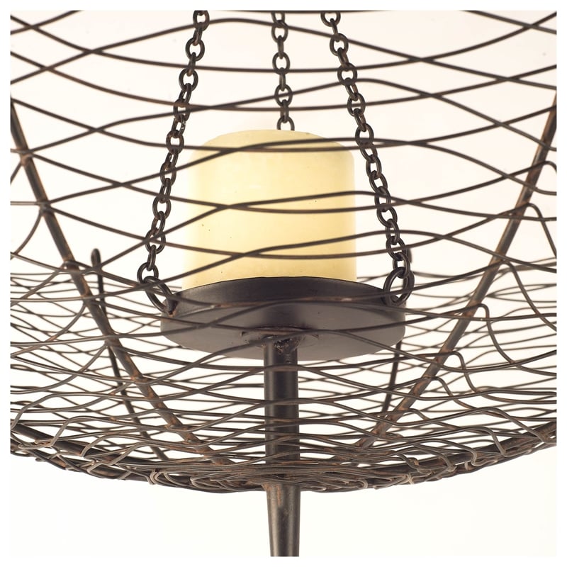 Mercana Furniture Rihanna I Small Black Metal Umbrella Candle Holder Lantern