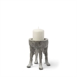 Mercana Pan Small Gray Ceramic Hoofed Table Candle Holder