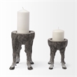 Mercana Pan Small Gray Ceramic Hoofed Table Candle Holder