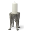 Mercana Pan Large Gray Ceramic Hoofed Table Candle Holder