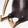 Mercana Furniture Dodo Black and Gold Cast Metal Mauritian Bird Sculpture